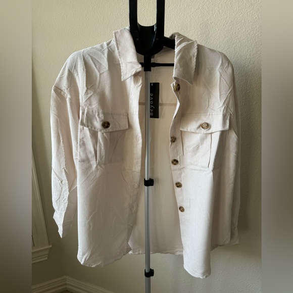 Beyove Womens long Sleeve Button down Shacket - Picture 5 of 5